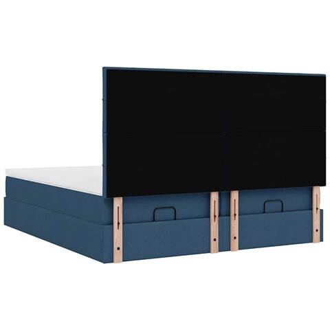 Struttura Letto Pouf con Materassi Blu 200x200 cm in Tessuto - Foto 9