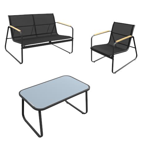 Set Di Mobili Da Giardino In Alluminio 4 Posti Antracite Tenerife - Foto 9