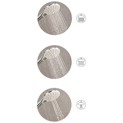 Kit Doccia Con Soffione E Flessibile Iquira 4 Funzioni Argento - Foto 2