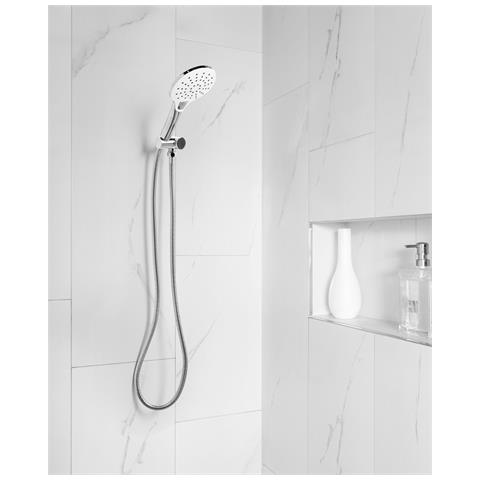 Kit Doccia Con Soffione E Flessibile Iquira 4 Funzioni Argento - Foto 1