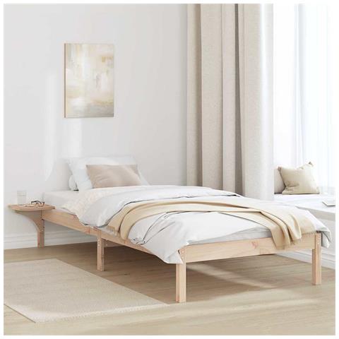 Rete letto con comodini Marrone Marrone - Foto 2