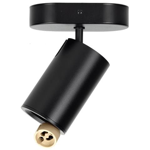 Plafoniera 1 Faretto Orientabili Gu10 120mm Nera Per Interni - Foto 1