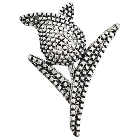 Spilla A Tulipano In Argento Placcato Con Contrasto - Foto 1