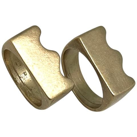 Coppia Di Anelli Queen In Ottone Placcato Oro - Foto 1