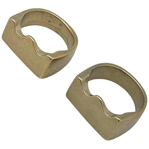 Coppia Di Anelli Queen In Ottone Placcato Oro - Foto 6