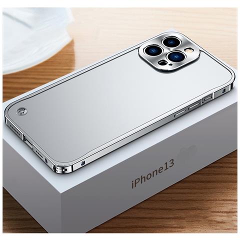 Elegante Custodia Bumper In Lega Di Alluminio Argento Con Fibbia A Cavalluccio Marino, Non Magnetica, Compatibile Con Iphone 17 Pro - Foto 4