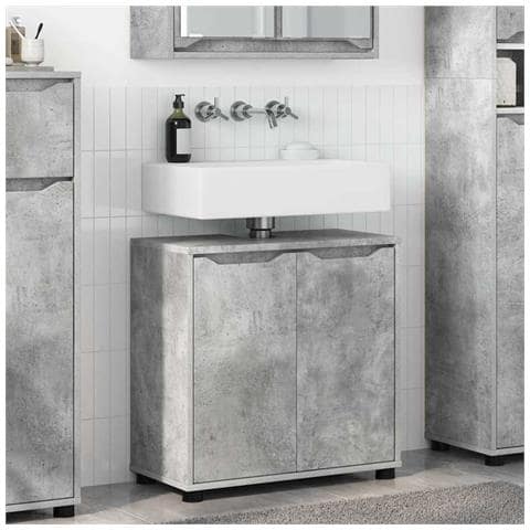 Mobile per lavabo da bagno Grigio cemento 60 x 30 x 60 cm - Foto 2