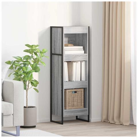 Armadio per Libri Grigio Sonoma 80 x 30 x 155 cm - Foto 2