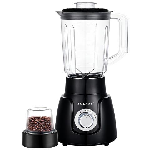 Frullatore 2 In 1 500 W 1,6 L Ultra Resistente Con Macinino, Nero - Foto 1