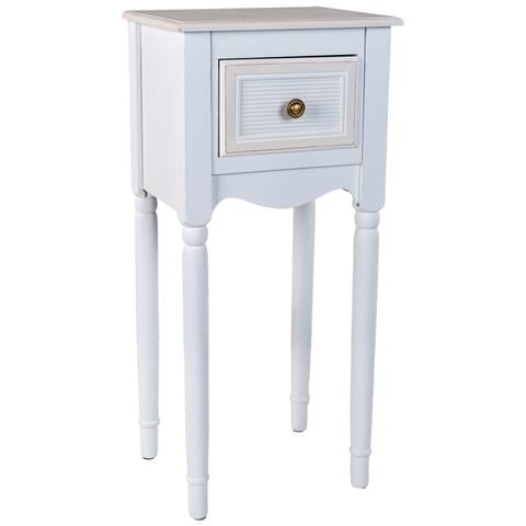 Comodino In Legno Bianco 33 X 26,5 X 72,5 - Foto 1