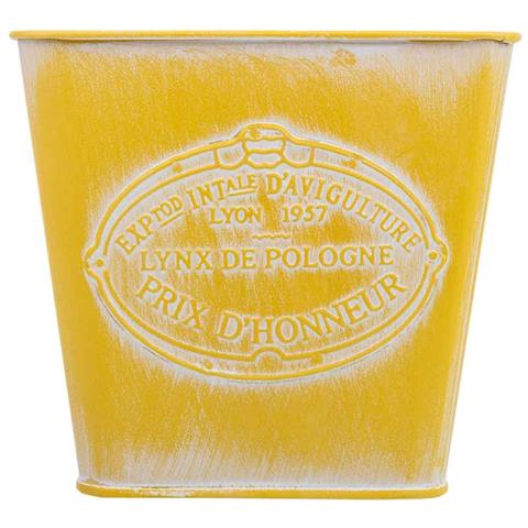 Cestino Giallo In Metallo 14,5x13x10,5 - Foto 2