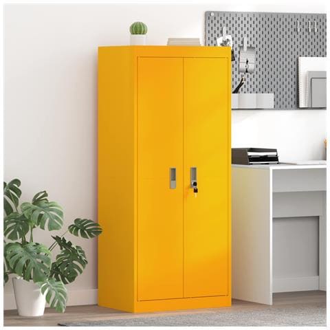 Armadio Giallo senape 60 x 40 x 140 cm Acciaio - Foto 2