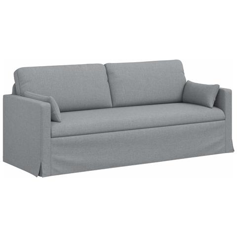 Divano Grigio chiaro 198 x 78 x 80 cm Tessuto - Foto 1