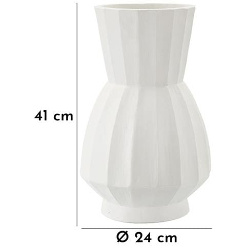 Vaso Decorativo Vkh827-bianco-poliresina-24x24x41 Cm - Foto 7