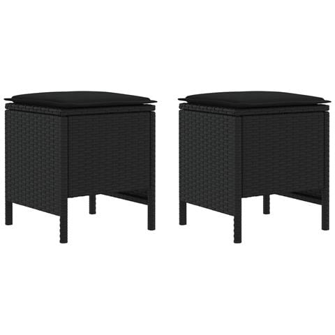 Poggiapiedi da Giardino 2 Pezzo Nero 38 x 38 x 45 cm - Foto 1