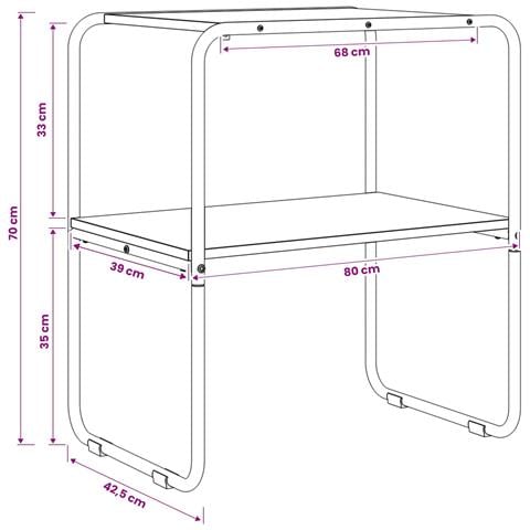 Tavolo consolle Rovere Sonoma 80 x 42,5 x 70 cm - Foto 8
