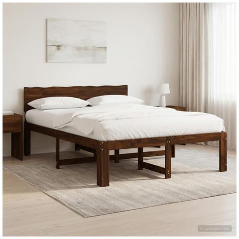 Letto matrimoniale con testiera ROSTOCK Marrone Scuro - Foto 2