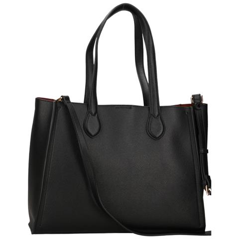 Borsa Shopping Bicolor Logo Nero /Cherry Wood - Foto 2
