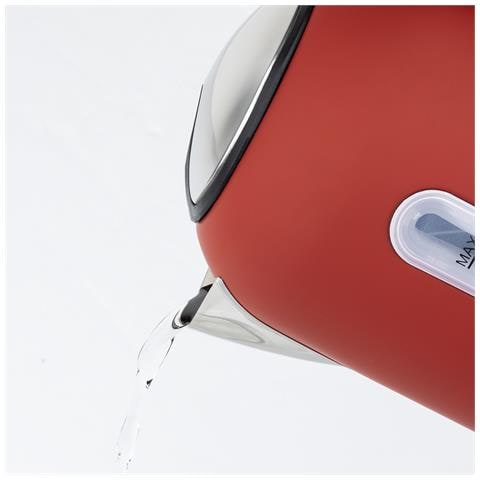 Bollitore elettrico programmabile BOE54 1,7 L Acciaio inox, Termostato regolabile 40-100°C, Mantenimento in caldo, 220W, rosso - Foto 6