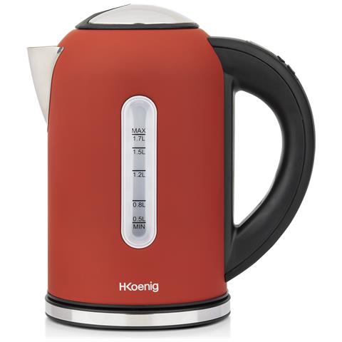 Bollitore elettrico programmabile BOE54 1,7 L Acciaio inox, Termostato regolabile 40-100°C, Mantenimento in caldo, 220W, rosso - Foto 1