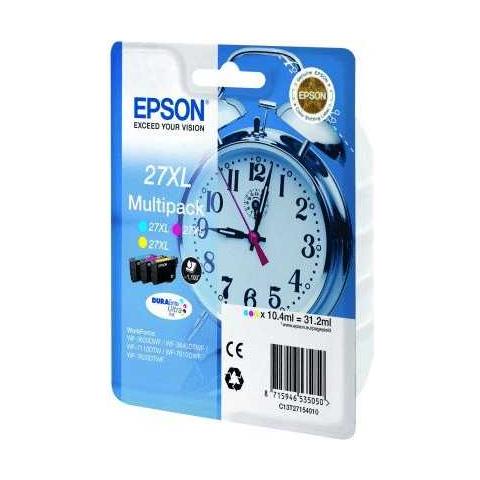 C13T27124010 Cartuccia Ink Originale Ciano Magenta Gialla WF-3640DTWF Capacità 300 Pagine Confezione 3 pezzi - Foto 3