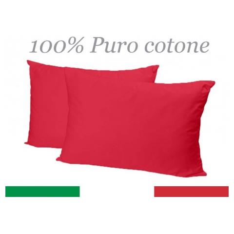 Coppia di federe a 2 volani da vera produzione italiana in 15 bellissimi colori tinta unita 52x82 cm Giallo