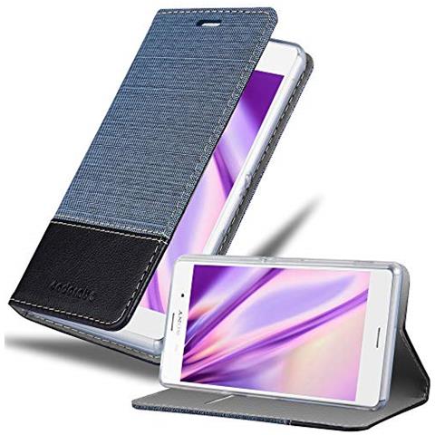 Custodia Compatibile Con Sony Xperia Z3 In Blu Scuro Nero - Coperchio Protettiva Con Chiusura Magnetica, Funzione Stand E Tasca Per Le Carte - Foto 1