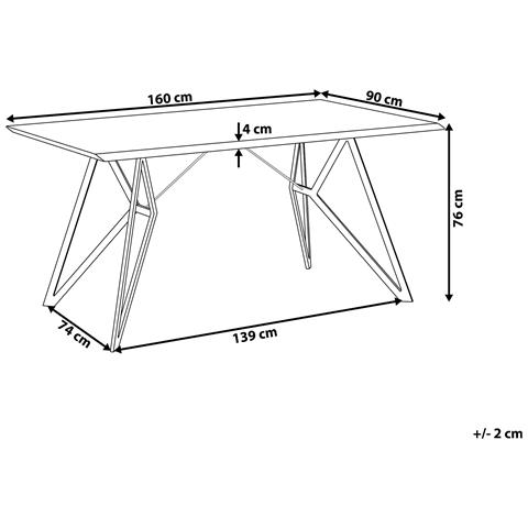 Tavolo Da Pranzo Nero / effetto Cemento 160 X 90 Cm Buscot - Foto 15