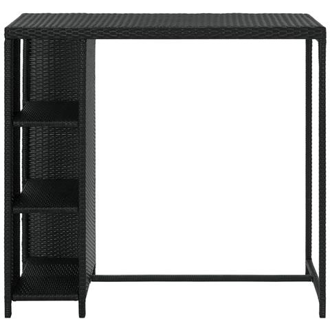 Tavolo Da Bar Con Ripiani Nero 120x60x110 Cm In Polyrattan - Foto 8