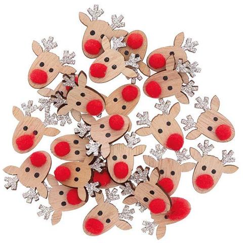 Coriandoli Di Renna In Legno Glitter Argento - Foto 1