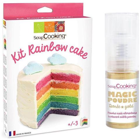 Kit Torta Arcobaleno + Polvere Alimentare Dorato - Foto 1