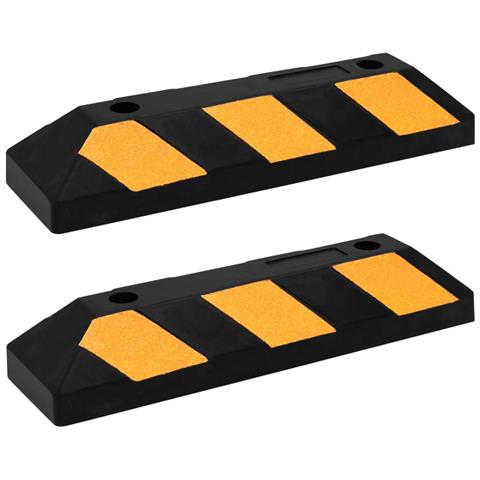 Delimitatori Di Parcheggio Riflettenti 2 Pz 56x15x10cm In Gomma - Foto 1