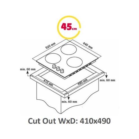 Piano Cottura H4.030. decsp Vetroceramica, Numero Di Fuochi / zone Di Cottura 3, Touch Control, Nero - Foto 2