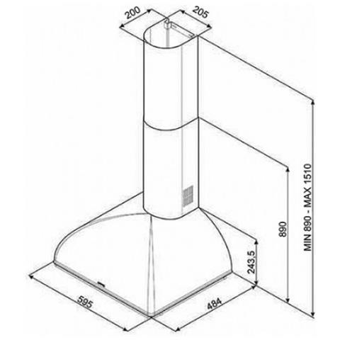 Cappa KS59POE2 a Parete da 59.5 cm Aspirante Colore Panna - Foto 5
