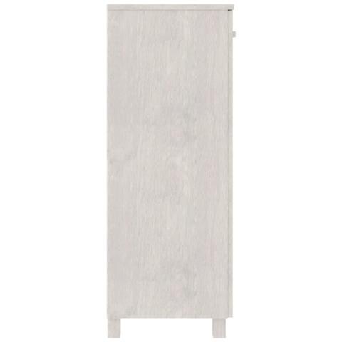 Scarpiera Bianca 85x40x108 Cm In Legno Massello Di Pino - Foto 2