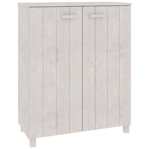 Scarpiera Bianca 85x40x108 Cm In Legno Massello Di Pino - Foto 1