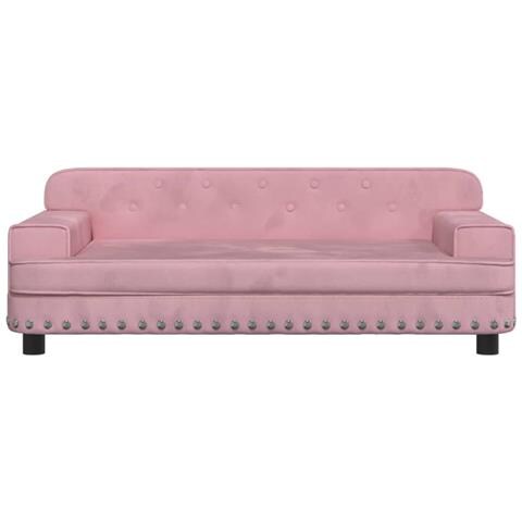 Divano Per Bambini Rosa 90x53x30 Cm In Velluto - Foto 3