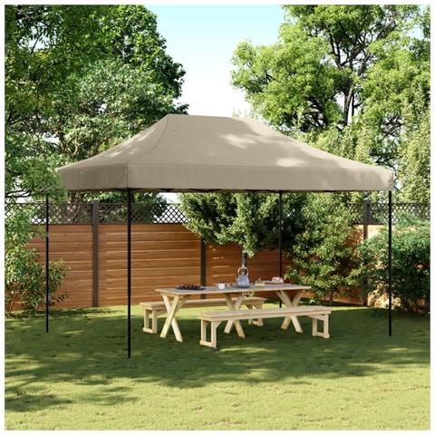 Tenda Da Festa Pieghevole Pop-up Tortora 410x279x315 Cm - Foto 1