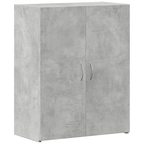 Schedario Grigio Cemento 60x32x77,5 Cm In Legno Multistrato - Foto 2