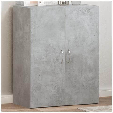Schedario Grigio Cemento 60x32x77,5 Cm In Legno Multistrato - Foto 1