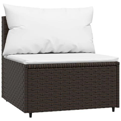Set Mobili Da Giardino 3 Pz Con Cuscini In Polyrattan Marrone - Foto 2