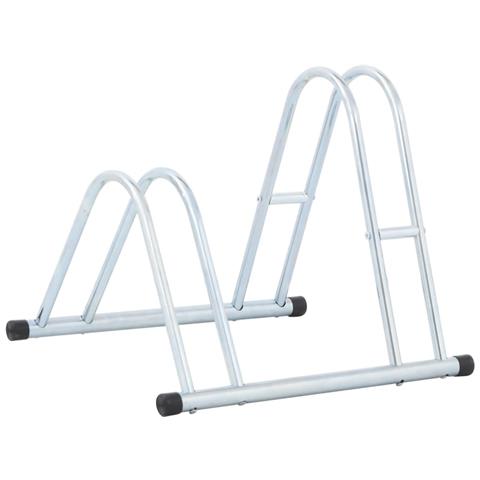 Supporto Per 2 Bici Da Pavimento Autoportante Acciaio Zincato - Foto 1