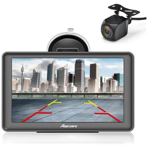 Bluetooth Navigatore Auto Con Telecamera Di Retromarcia, 7 Pollici Gps Navigatore Camion Autobus Taxi, Avviso Traffico Vocale, Limite Di Velocità, Aggiornamenti Gratuiti Delle Mappe A Vita - Foto 1