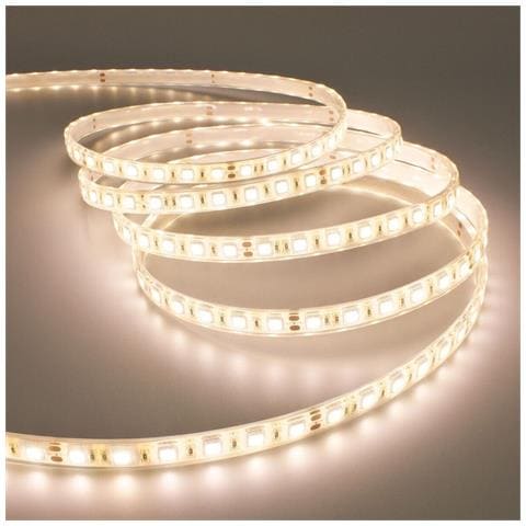 Striscia Strip 300 Led Smd 5050 Flessibile 5m Adesiva Luce Bianca Naturale Ip65 - Foto 2