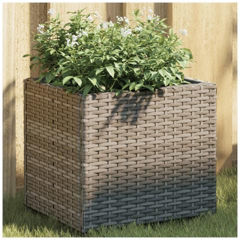 Fioriera Da Giardino Grigia 36x30x32 Cm In Polyrattan - Foto 1