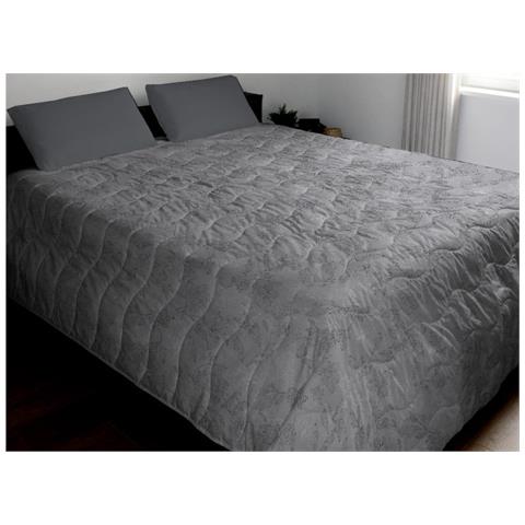 Trapunta Piumone Invernale 300gr Cotone Made Italy Disegno Lilly Singolo Grigio - Foto 1