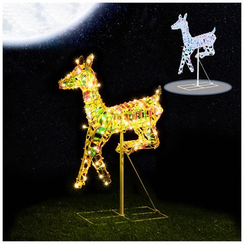 Renna Luminosa Natalizia Addobbo Per Esterno Cervo Led Luce Calda 58 X 59 Cm - Foto 4