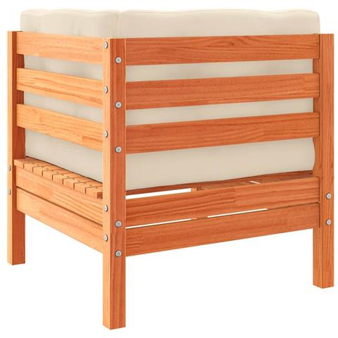 Set Divani Giardino 7 pz con Cuscini Marrone Cera Massello Pino - Foto 2