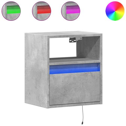 Mobili TV a Parete con Luci LED 2pz Grigio Cemento 41x31x45 cm - Foto 1