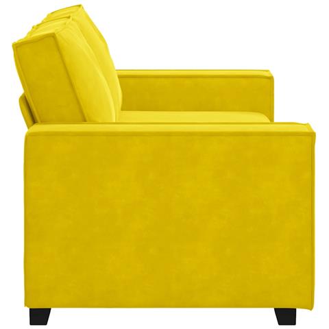 Divano a 2 Posti giallo 140 cm in Velluto - Foto 2